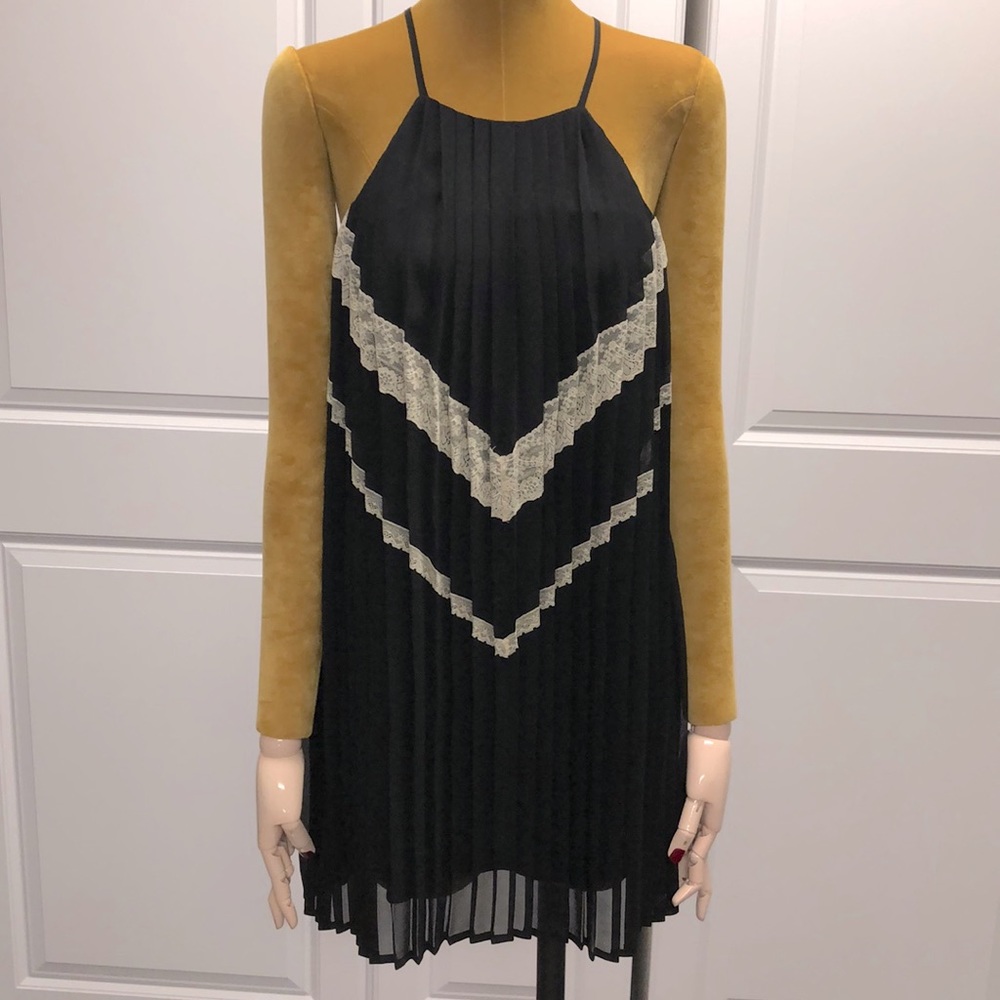 Women’s As U Wish pleated black mini dress